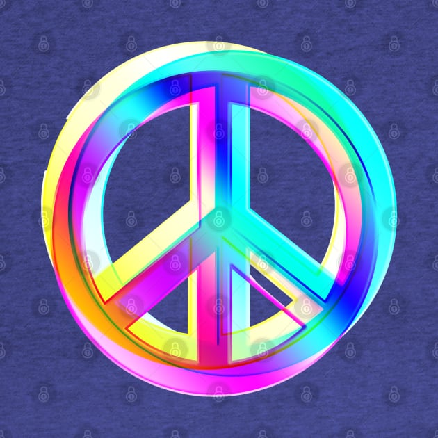 Neon Colored Crossed PEACE signs by EDDArt